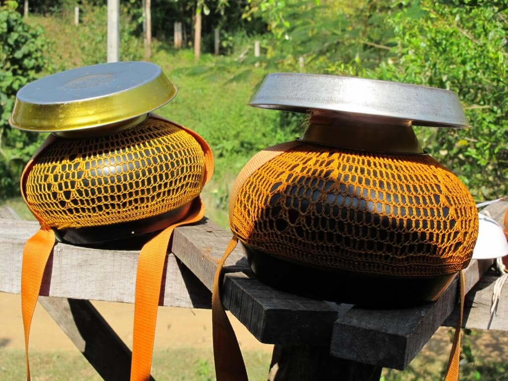 Traditional bowls used by the monks to collect alms.