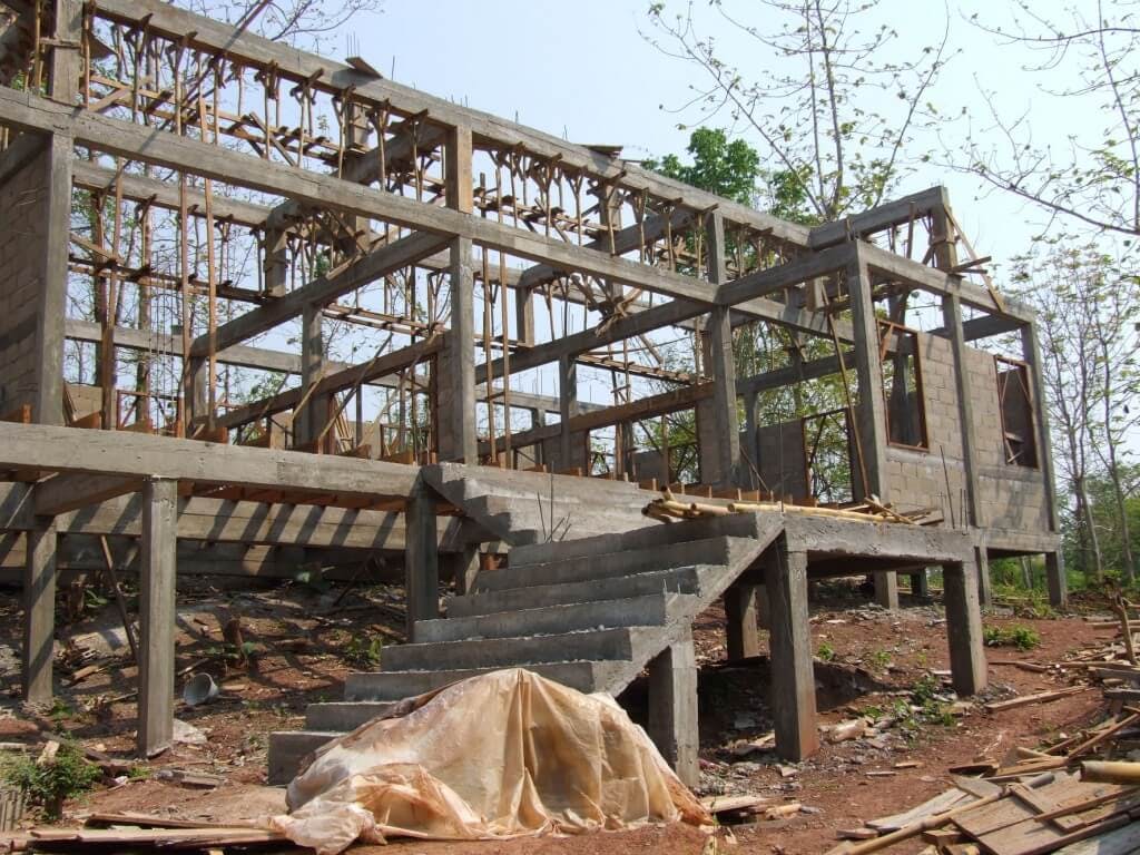 Construction of the school begins with internal structure being built